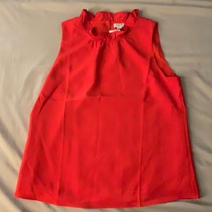 J Crew ruffle neck tank top blouse